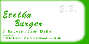 etelka burger business card